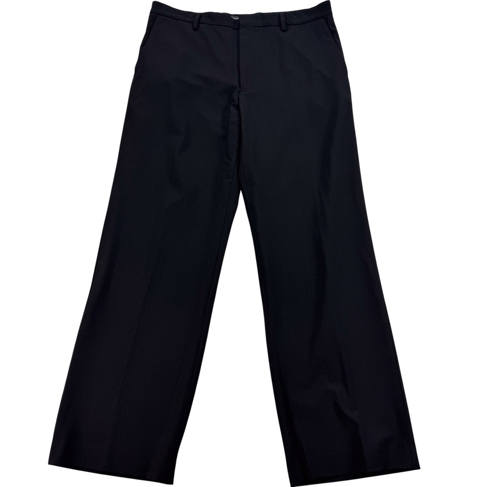 Vintage Banana Republic Dress Pants Mens 38x32 Black Wool Stretch Flat Front Y2K
